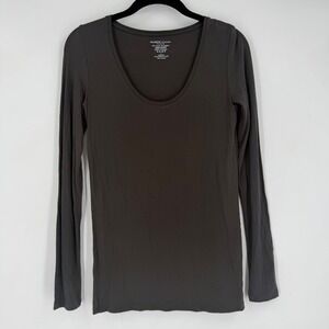 Majestic Filatures Scoop Neck Top Womens 1 Gray Viscose Soft Touch Superwashed